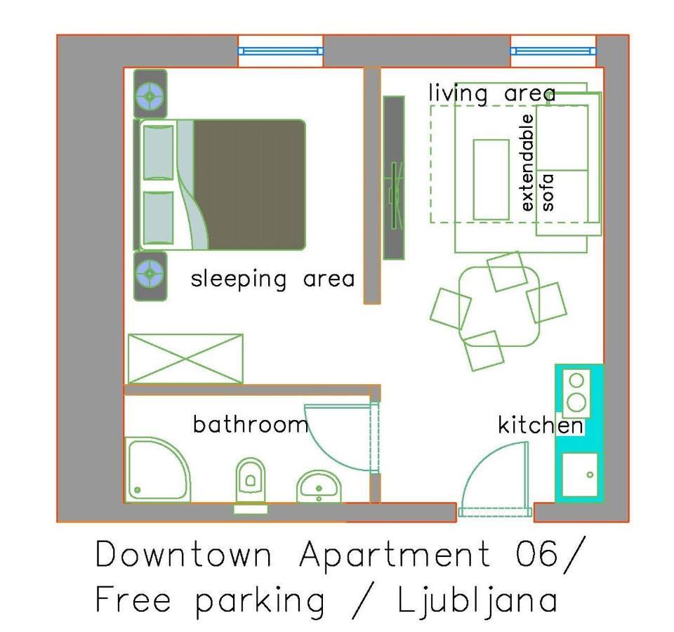 Downtown Apartment / Free Parking Любляна Экстерьер фото